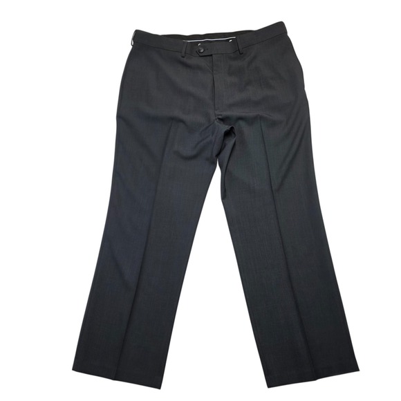 Haggar Mens Classic Fit Eclo Stria‎ Gray Dress Pants Size 40x30 - Picture 1 of 5